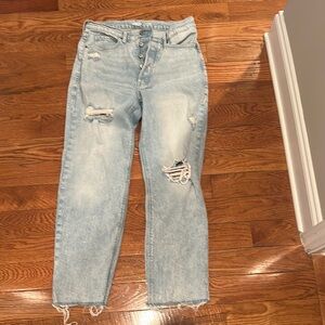 Old Navy High Rise Blue Jeans with Distressed Details